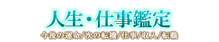 人生・仕事鑑定　今後の運命／次の転機／仕事／収入／転職